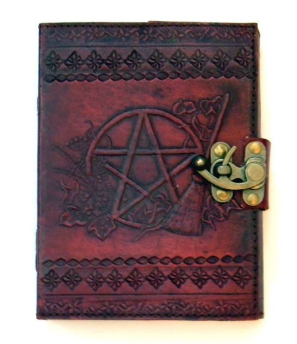 Pentagram Leather Embossed Journal by Sabrina the Ink Witch 5 x 7 inches